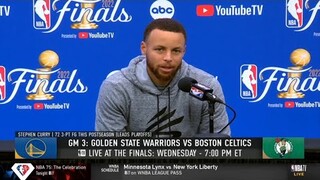 Steph Curry "pregame interview" Golden State Warriors vs Boston Celtics | NBA Finals Game 3