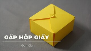 Cách làm hộp quà bằng giấy cực dễ - Cách Gấp Hộp Quà đơn giản Gấp giấy Origami -hộp bằng giấy a4