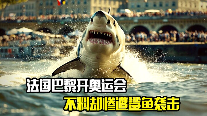 افتتحت الألعاب الرياضية في باريس بفرنسا، لكنها تعرضت بشكل مفاجئ لهجوم قاسٍ من سمكة القرش، فيلم رعب م