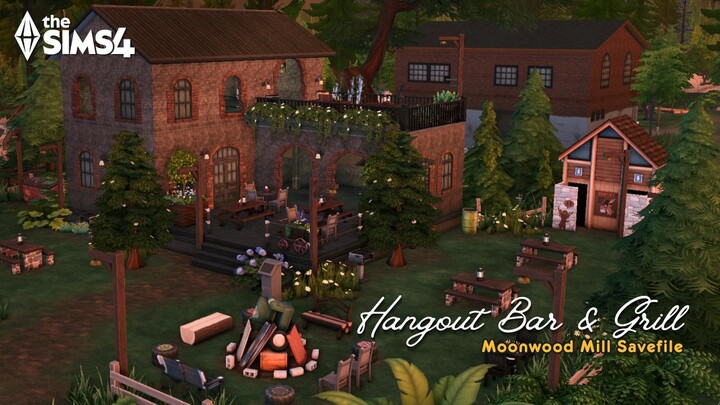 Cozy Hangout Bar and Grill at Moonwood Mill | No CC | The Sims 4 Relaxing Speed Build ASMRCozy Hango