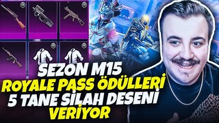 OHA 5 SİLAH DESENİ BEDAVA !!! M15 ROYALE PASS ÖDÜLLERİ 1-50 LVL PUBG MOBİLE GÜNCELLEME