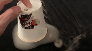 When I magnified the paper cup air cannon 100 times