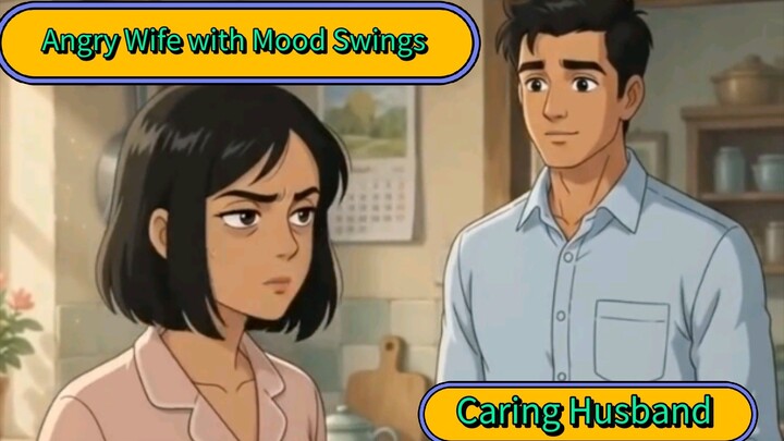 Wife is facing Mood Swings due to her Periods. Caring Husband takes care of her