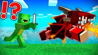 DRAGON Armor Speedrunner vs Hunter in Minecraft - Maizen JJ and Mikey