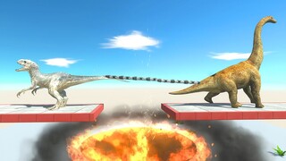 Jurassic Tug of War Over Fire Tornado - Animal Revolt Battle Simulator