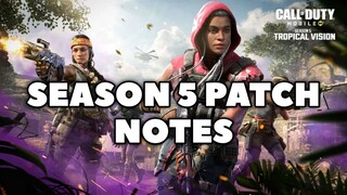 SEASON 5 PATCH NOTES + BATTLE PASS & WEAPON BALANCE | COD MOBILE