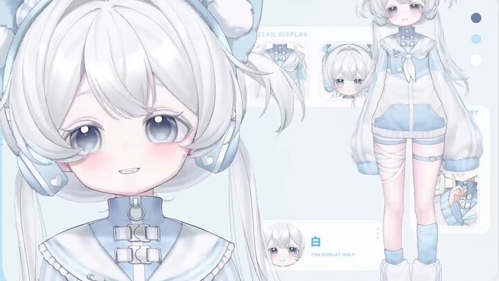 【نموذج ليف 2دي مجاني/موديلات مخفضة】 وجه افتراضي عالي الدقة + تغيير الحجم + ملاك بنظام ألوان مائي غير