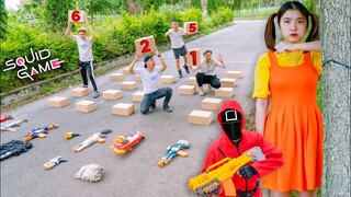 Nerf War Squid Game Green Light Red Light Mystery Gift Box | Adventure Round EP 2