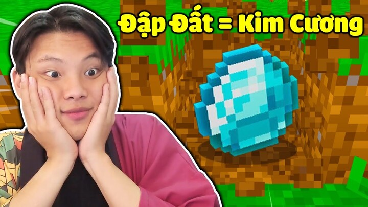 JAYGRAY THỬ THÁCH SINH TỒN TRONG THẾ GIỚI ĐẬP BLOCK ĐẤT RA KIM CƯƠNG TRONG MINECRAFT*SOLO VỚI KAYYXD