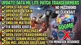 Data ML Lite Full Event 600Mb Patch Transformers | ML Lite | Cara Mengatasi Lag & Patah Patah ML