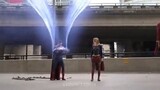 Hollywood Action Black Superman vs Supergirl