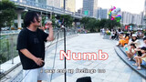 [Music]Singing <Numb> on the street