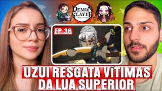 (TANJIRO VS LUA 6 CONTINUA😥) Profª de Geografia ASSISTE DEMON SLAYER｜EPISÓDIO 38 (T03)｜DUBLADO｜REACT