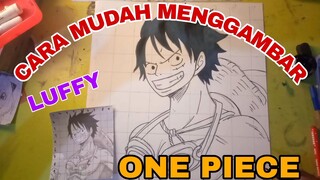 cara mudah menggambar anime one piece