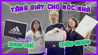 Hai đôi ADIDAS TRẮNG cực xinh tặng &quot;Nóc Nhà&quot; Châu Giang Nè, Vân Vân Bang Chủ | maybayvlog