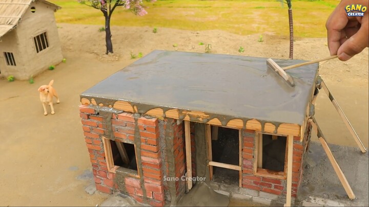 DIY Mini Brick House Construction    Miniature Modern House Building
