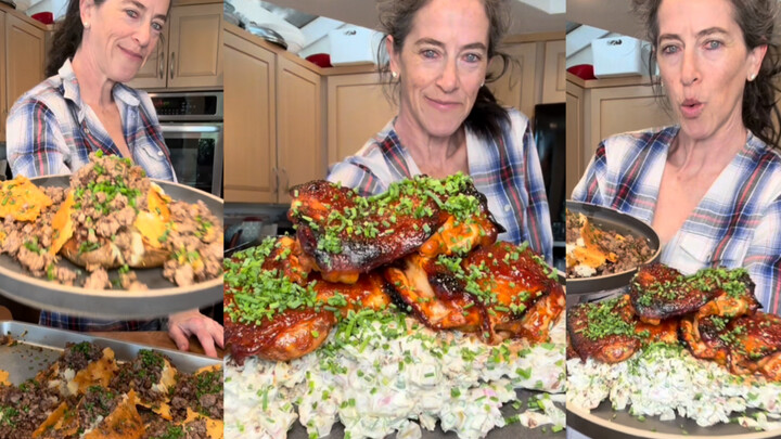 Cheerful Mom Prepares Energy Meals for Her Three High School Athletes