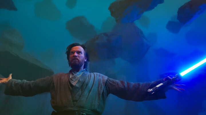 Obi-Wan mengeluarkan seluruh kekuatannya, menggunakan Force untuk mengangkat ribuan batu raksasa dan