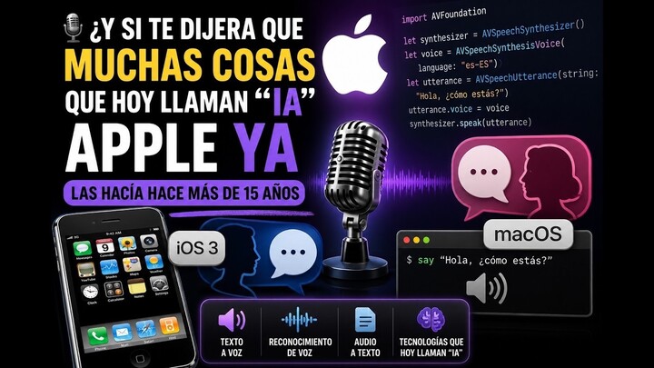 ¿Apple inventó gran parte de la "IA" moderna hace años? | AVFoundation y Text-to-Speech 4 visualizac
