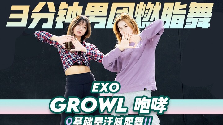 三分钟男团减肥舞,EXO-Growl咆哮！在家高效燃脂塑形