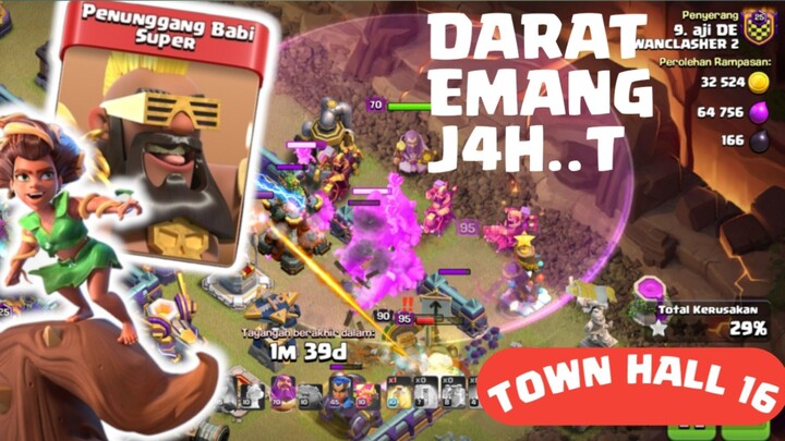 Root rider bikin ulah di Town hall 16 clash of clans