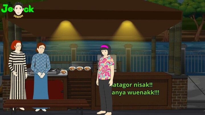 AZAB PENJUAL BATAGOR CULAS PAKAI IKAN SAPU SAPU DAN DICAMPUR BUMBU KACANG BASI || ANIMASI AZAB