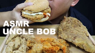 ASMR 🍔🍗 EATING UNCLE BOB CHICKEN BURGER, POPCORN & FRIED CHICKEN | CRUNCHY SOUNDS | NO TALKING