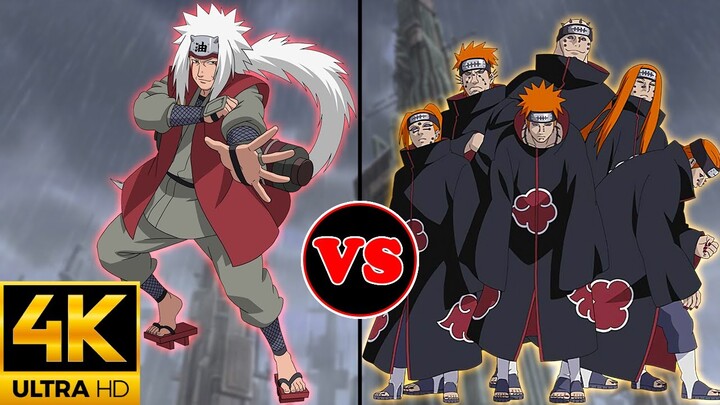 Jiraya VS Pain 4K Ultra HD 60 FPS | Pain VS Jiraya 4K Ultra HD 60 FPS | Jiraya VS Six Paths of Pain