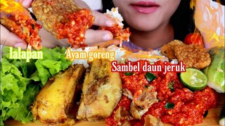 ASMR NASI SAMBEL DAUN JERUK AYAM GORENG KETUMBAR NIKMAT GAK ADA DUANYA | ASMR MUKBANG INDONESIA