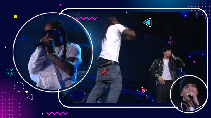 "Drop the World" + "Forever" oleh Eminem dengan Lil Wayne di Grammy Award ke-52