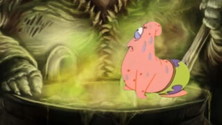 Patrick Star fell into the crucible from his loving father's shoulder