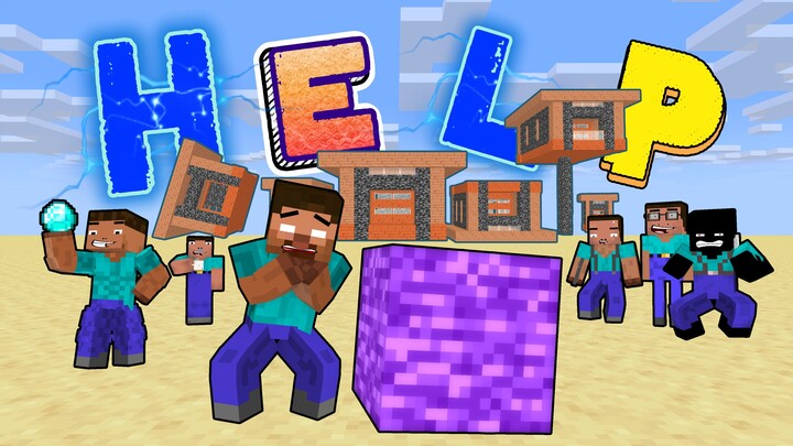 HELP Herobrine To Break The Mystery Bedrock - oreE Minecraft Animation