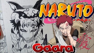 menggambar GAARA dari anime naruto