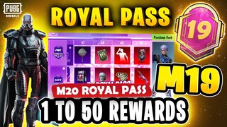 M19 ROYAL PASS | M20 ROYAL PASS | 1 TO 50 RP REWARDS | MONTH 19 ROYAL PASS PUBGM