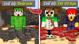 Minecraft Bedwars, Nhưng BEDROCK vs TNT Vô Hạn 1 vs 3 Đại Chiến Troll Noob Team