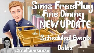 Sims Freeplay 🍽 Fine Dining New Update Schedule |  XCultureSimsX