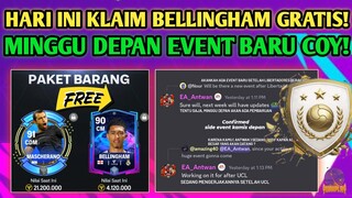 GG MINGGU DEPAN ADA EVENT BARU! LOGIN HARI INI DAPET JUDE BELLINGHAM OVR 90 EA FC MOBILE YUAHPLAY!