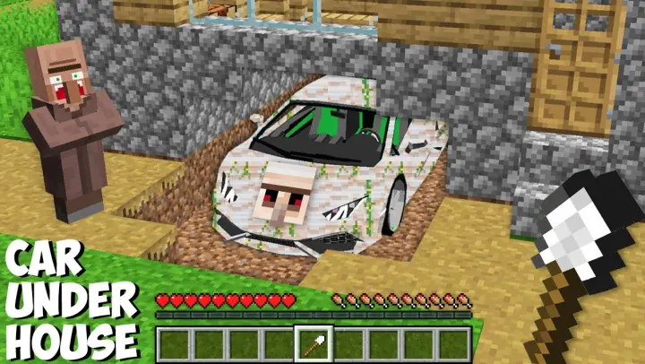 I DUG DIRT and FOUND SECRET GOLEM CAR UNDER VILLAGER HOUSE in Minecraft ! NEW SUPER CAR !