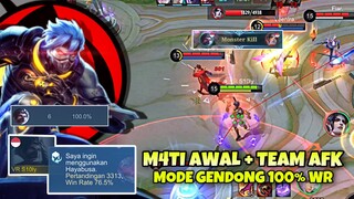 M4TI DI AWAL + TEAM AFK ?! PERTAHANKAN WR 100% AUTO FOCUS ! Stenly Hayabusa Gameplay Mobile Legends