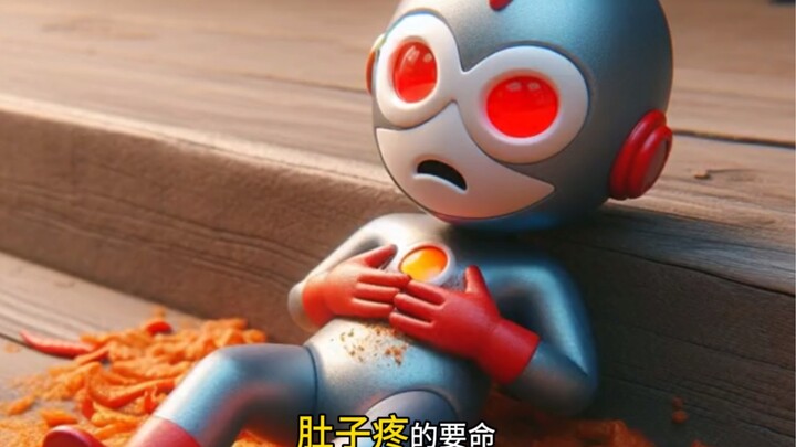 Ultraman ate too many spicy strips and ended up in the hospital