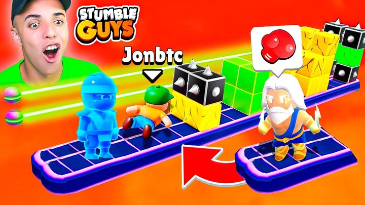 SOLO 1 BLOQUE en BLOCK DASH y UN CAZADOR... 😱 STUMBLE GUYS
