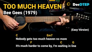 Too Much Heaven - Bee Gees (1979) - Easy Guitar Chords Tutorial with Lyrics Part 2 SHORTS REELS