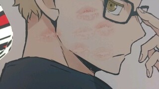 Soal standing card Tsukishima saja yang dicium oleh fans wanita, hahahahahahahaha