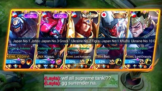 5 MAN SUPREME / TOP GLOBAL TANK IN ONE TEAM!! -MLBB