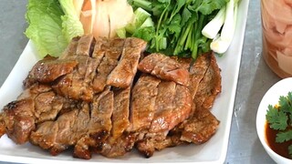 สันคอหมูย่าง ซอสหม่าล่า ขิงดอง ทานคู่กันอร่อยมาก ทำง่ายๆ