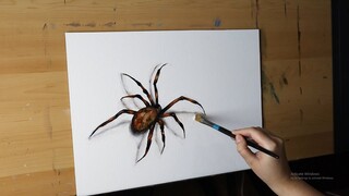 3D Spider / Easy Oil Painting Time-Lapse