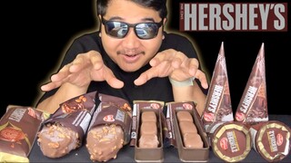 HERSHEYS NUGGET ALMOND CHOCOLATE ICE CREAM AIS ES KRIM | (MUKBANG MALAYSIA) ASMR EATING SHOW | CEMI
