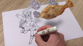 [Genshin Impact] 1000 paintings, 45 days, I made Klee in the painting "fry fish" in reality