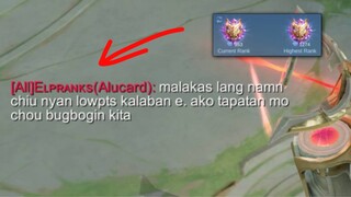 "ALUCARD : Sa low pts kalang malakas, Ako tapatan mo Bugbogin ko Chou mo. / ito nangyare kay alu