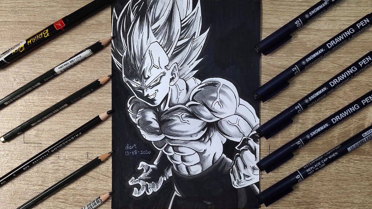 Ultra Instinct Vegeta Drawing + Video